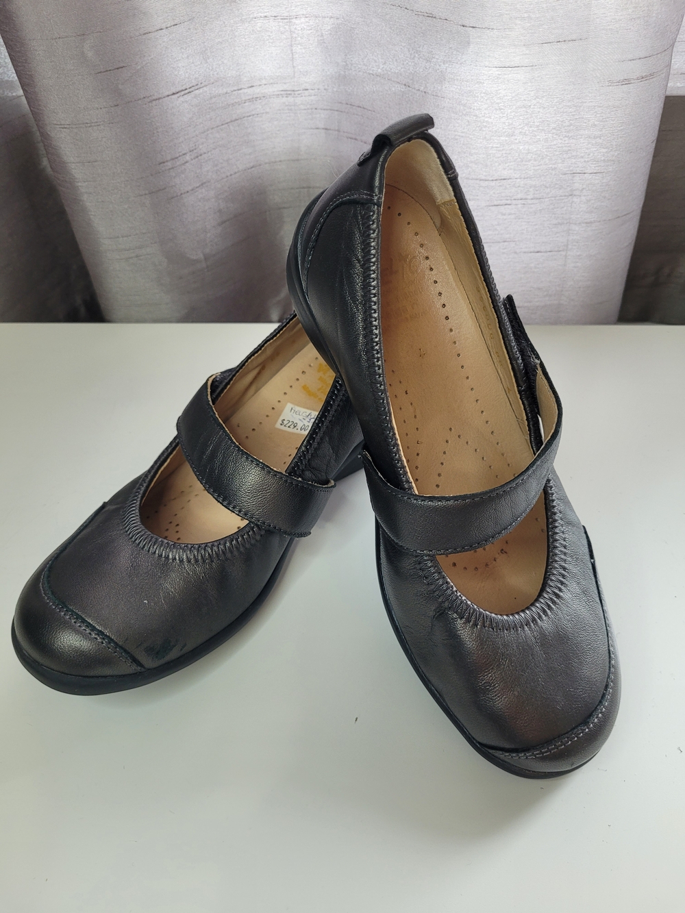 🍂Fidelio Helga Grey Metallic Leather Orthopedic Mary Jane Shoes - UK 4 / US 6.5